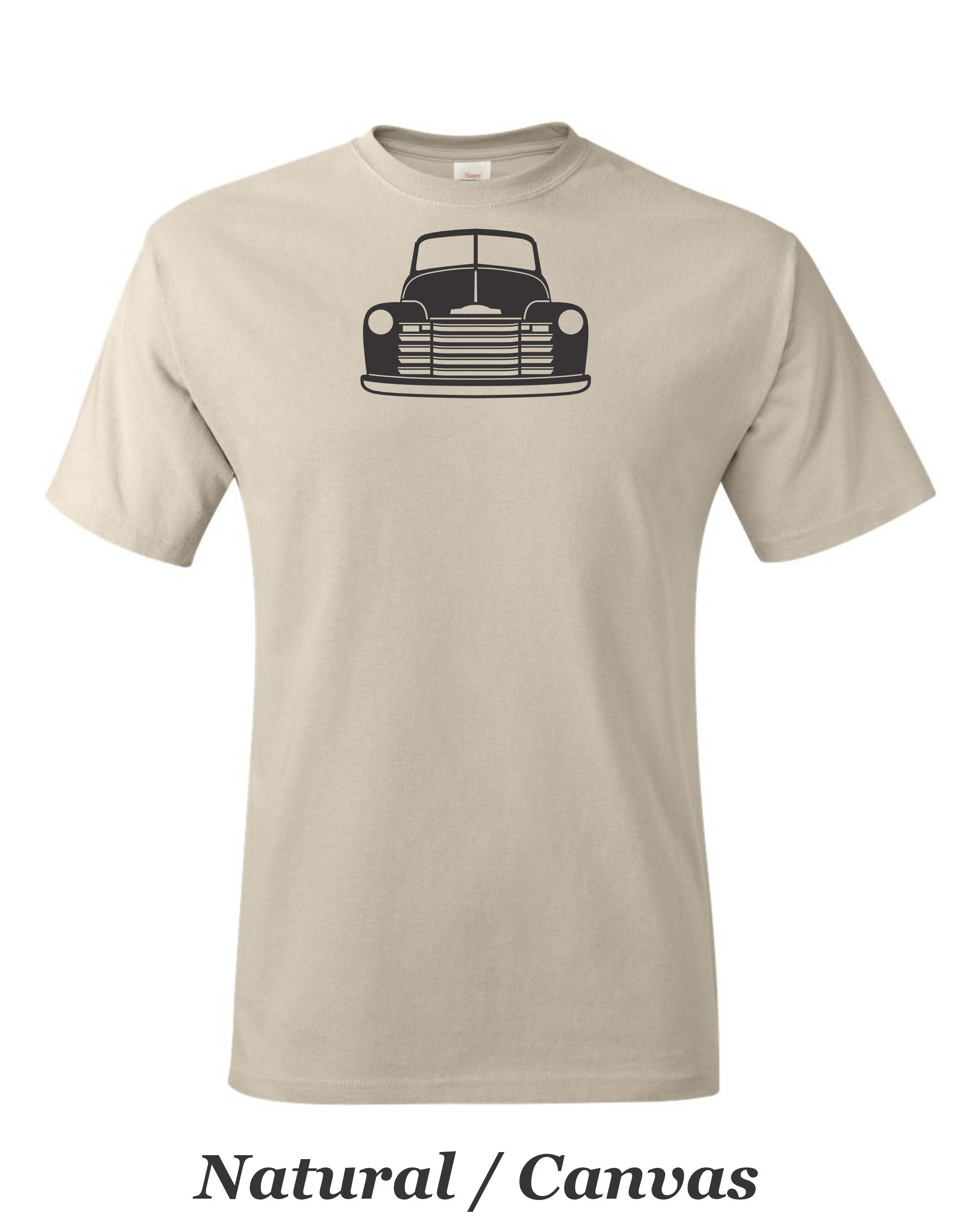 53 Chevy Truck Front drawing printed on mens shirt. Great for the car guy.  Free shipping.