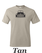 53 Chevy Truck Front drawing printed on mens shirt. Great for the car guy.  Free shipping.