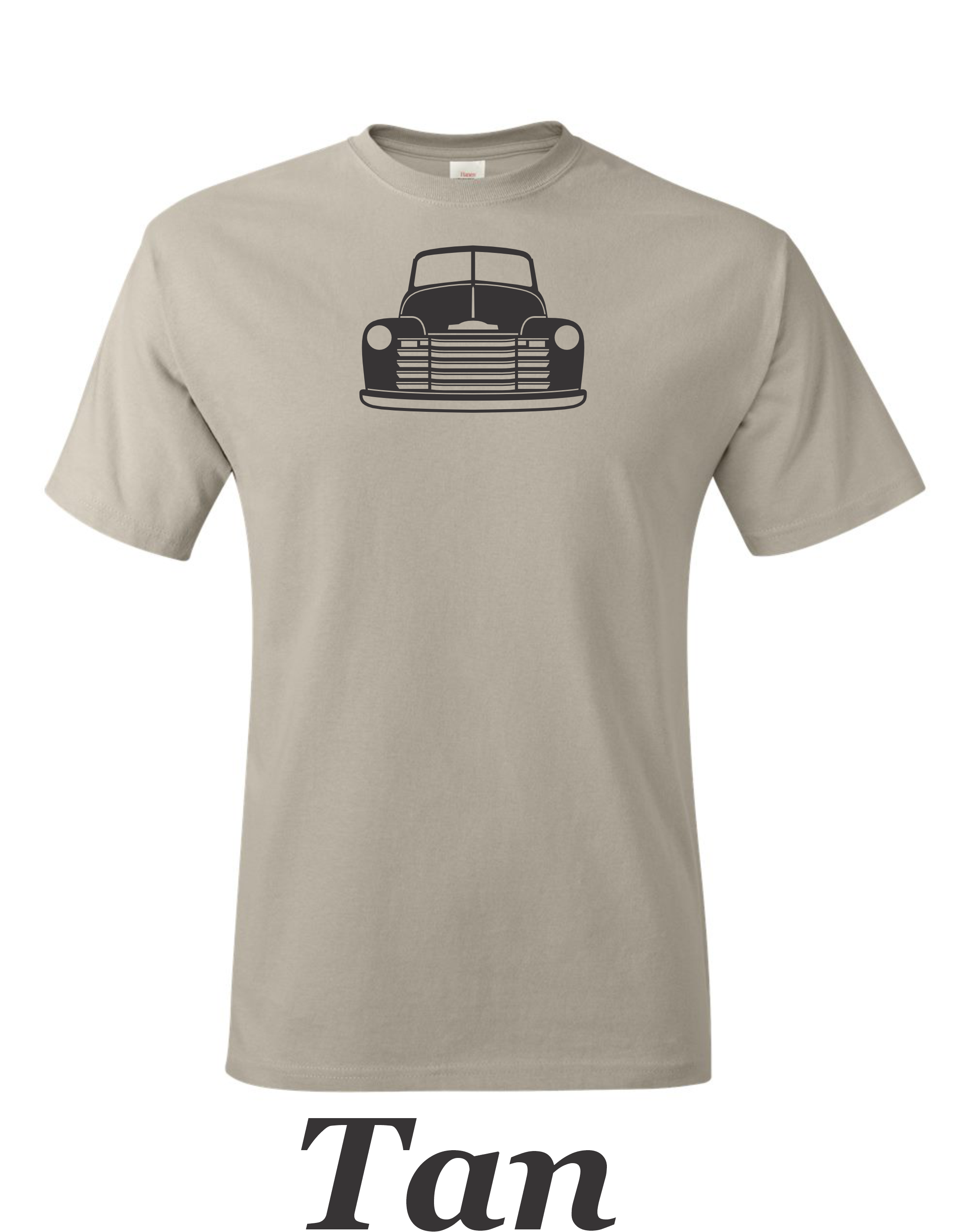 53 Chevy Truck Front drawing printed on mens shirt. Great for the car guy.  Free shipping.