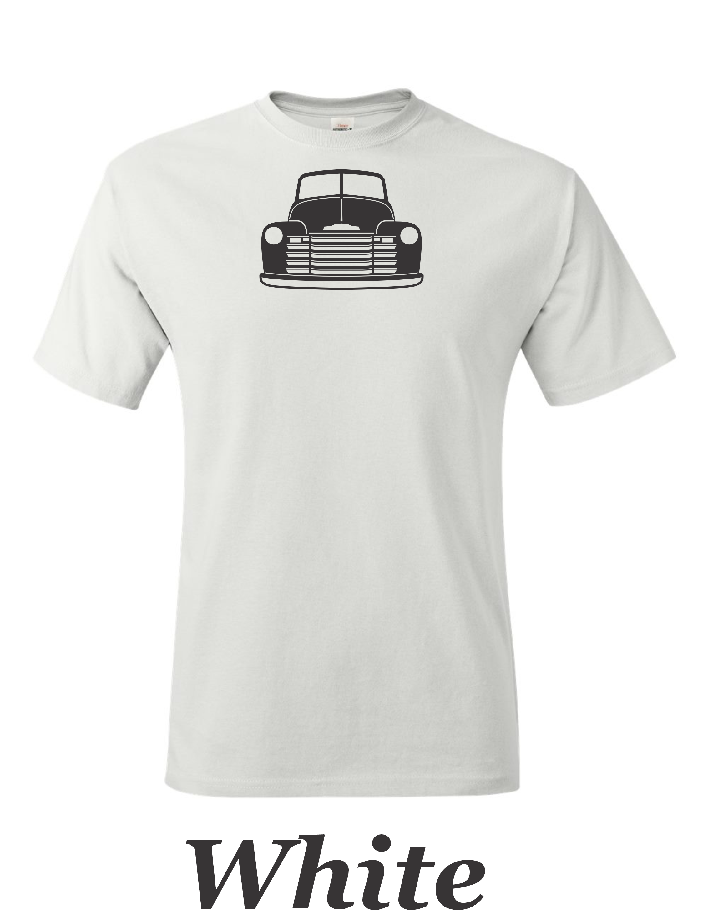 53 Chevy Truck Front drawing printed on mens shirt. Great for the car guy.  Free shipping.
