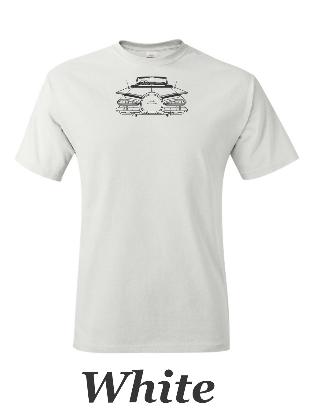1959 Chevy Convertible printed on mens shirt. great for the car guy.  Free shipping