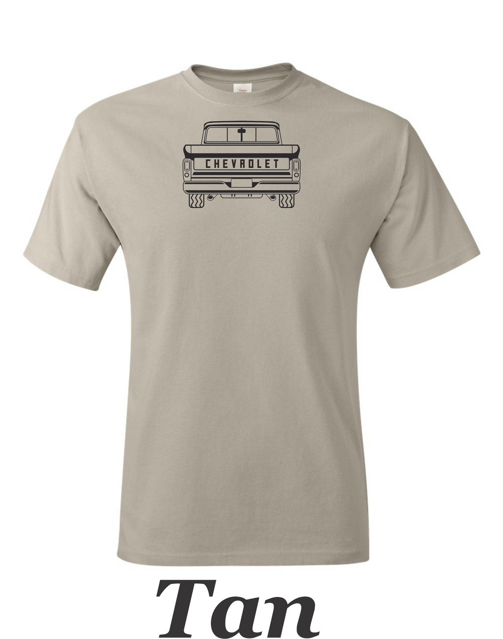 60-66 Chevy truck drawing printed on mens shirt.  Classic drawing. Free Shipping.