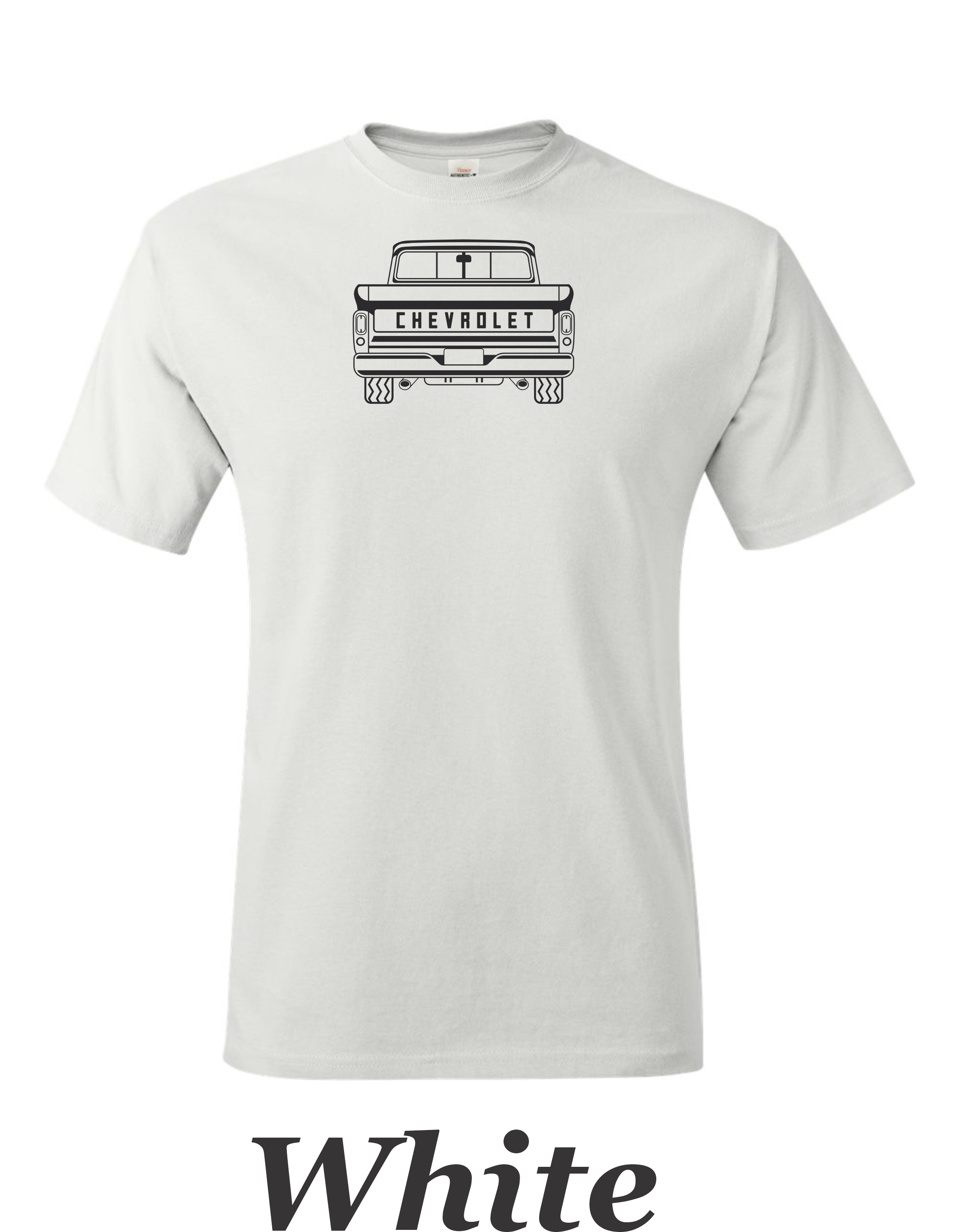 60-66 Chevy truck drawing printed on mens shirt.  Classic drawing. Free Shipping.