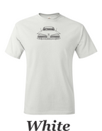 1960 Chevy Impala drawing printed on mens shirt. Classic car guys shirt. Free Shipping.