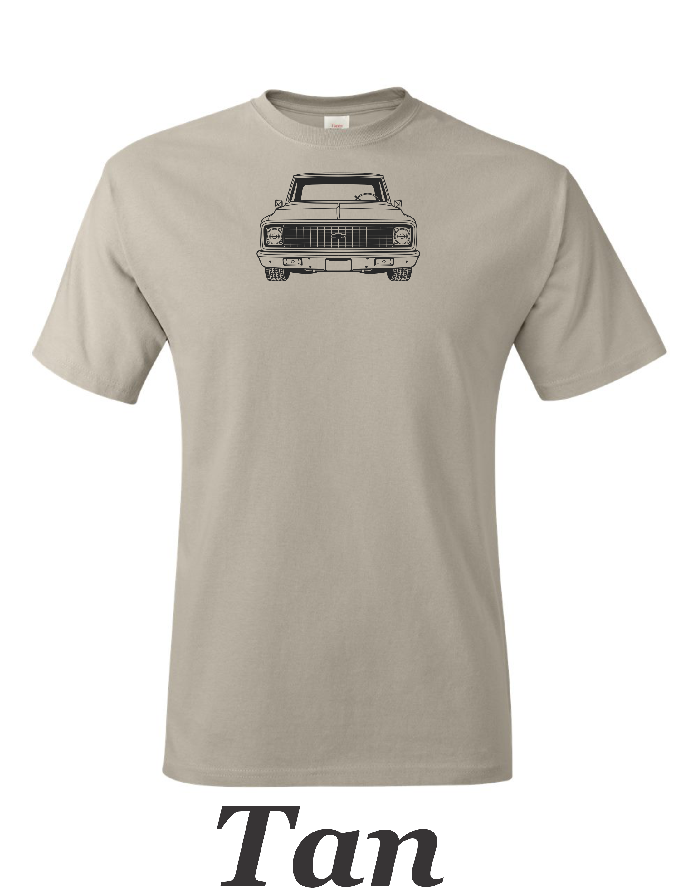 1971 Chevy Truck T-Shirt: Restomod Automotive Art printed on mens shirt.