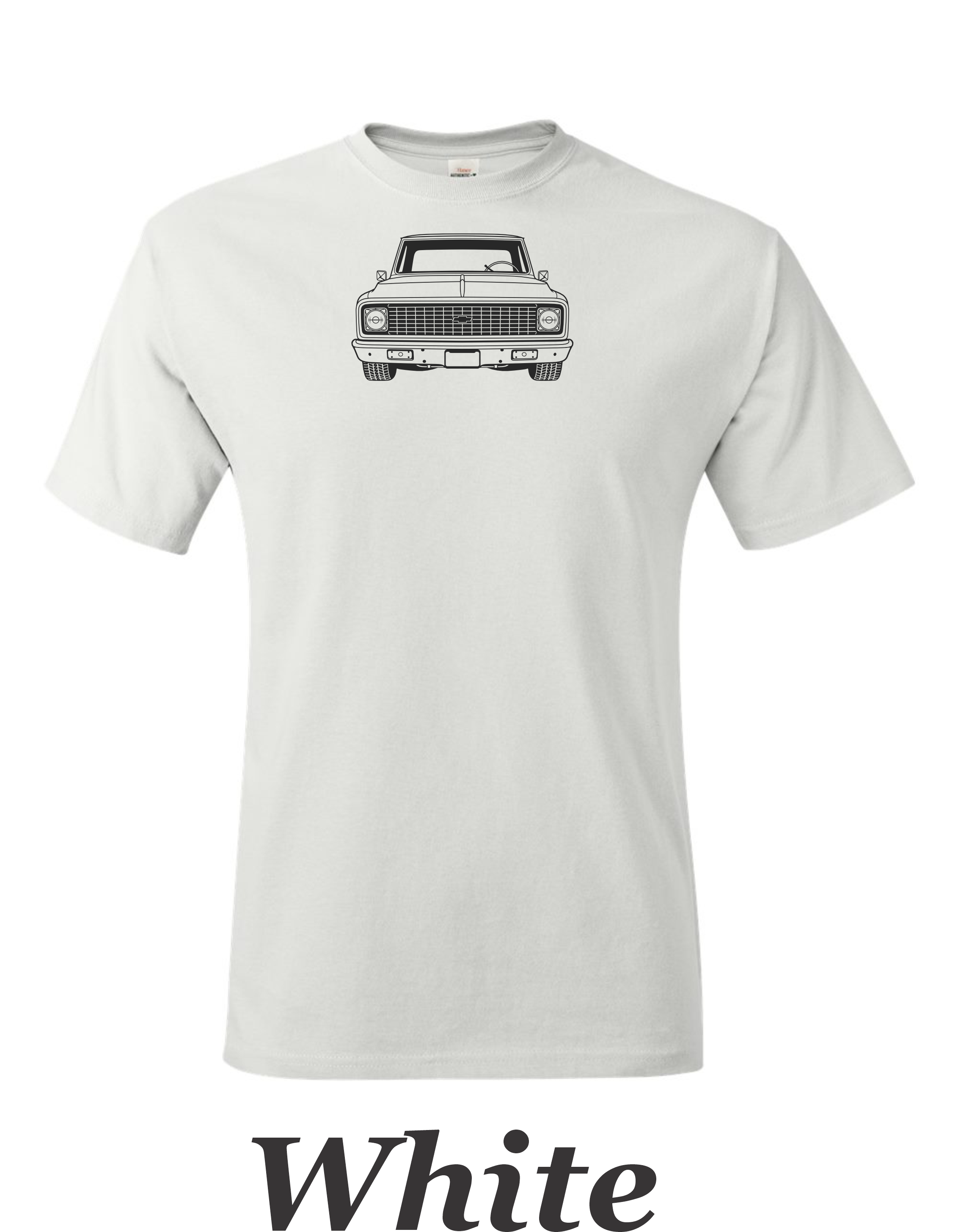 1971 Chevy Truck T-Shirt: Restomod Automotive Art printed on mens shirt.
