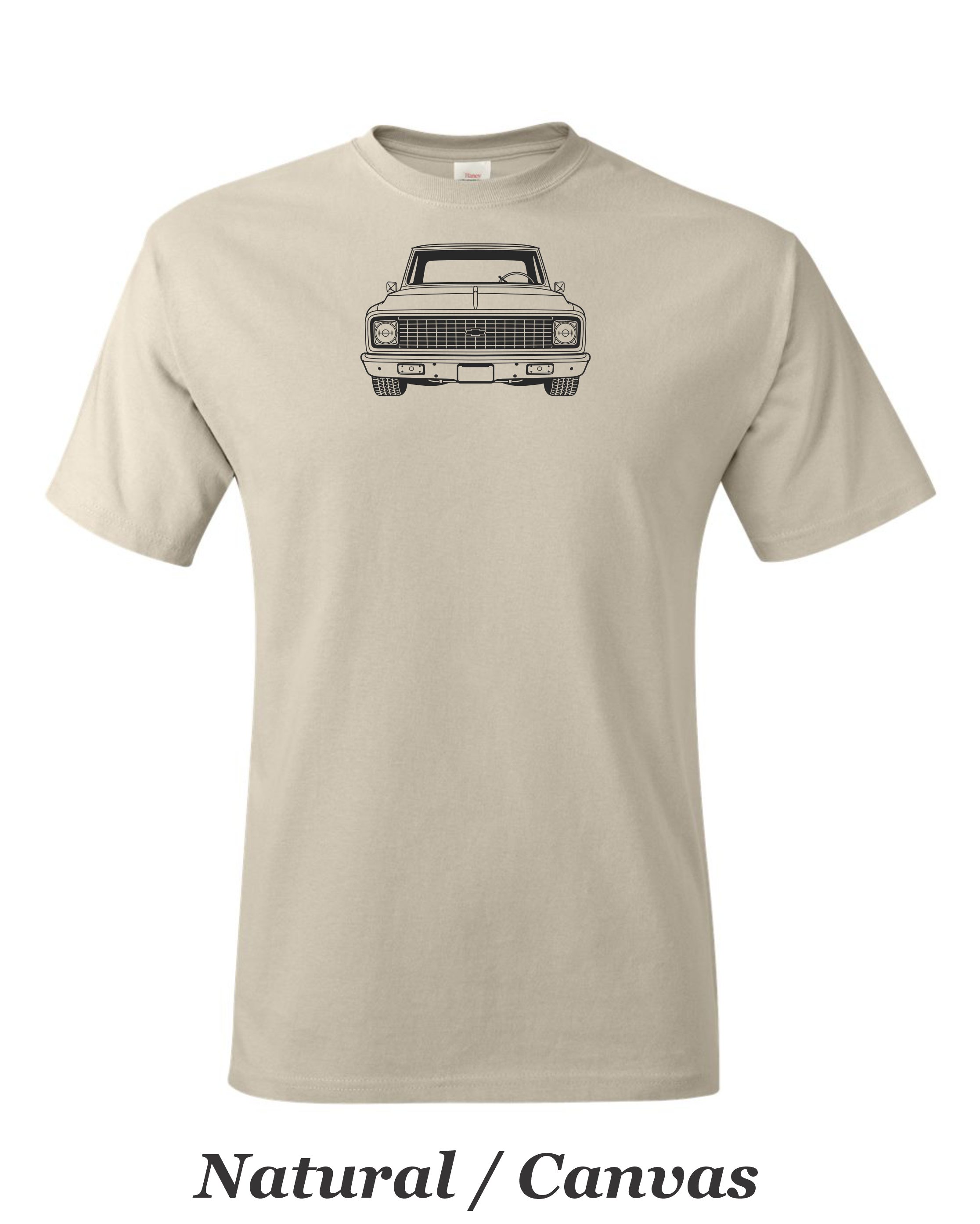 1971 Chevy Truck T-Shirt: Restomod Automotive Art printed on mens shirt.