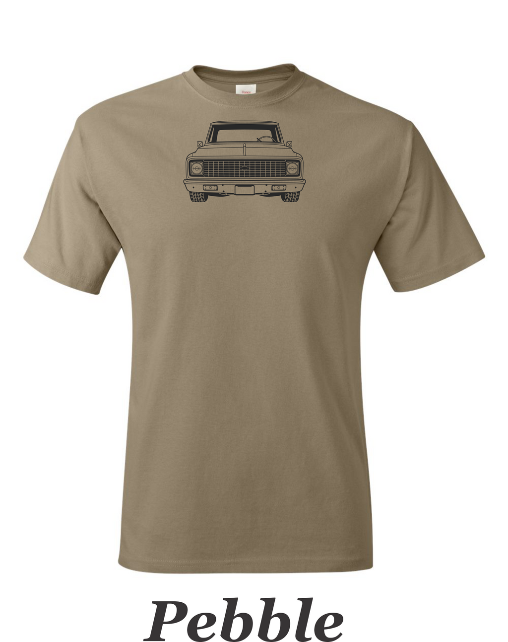 1971 Chevy Truck T-Shirt: Restomod Automotive Art printed on mens shirt.