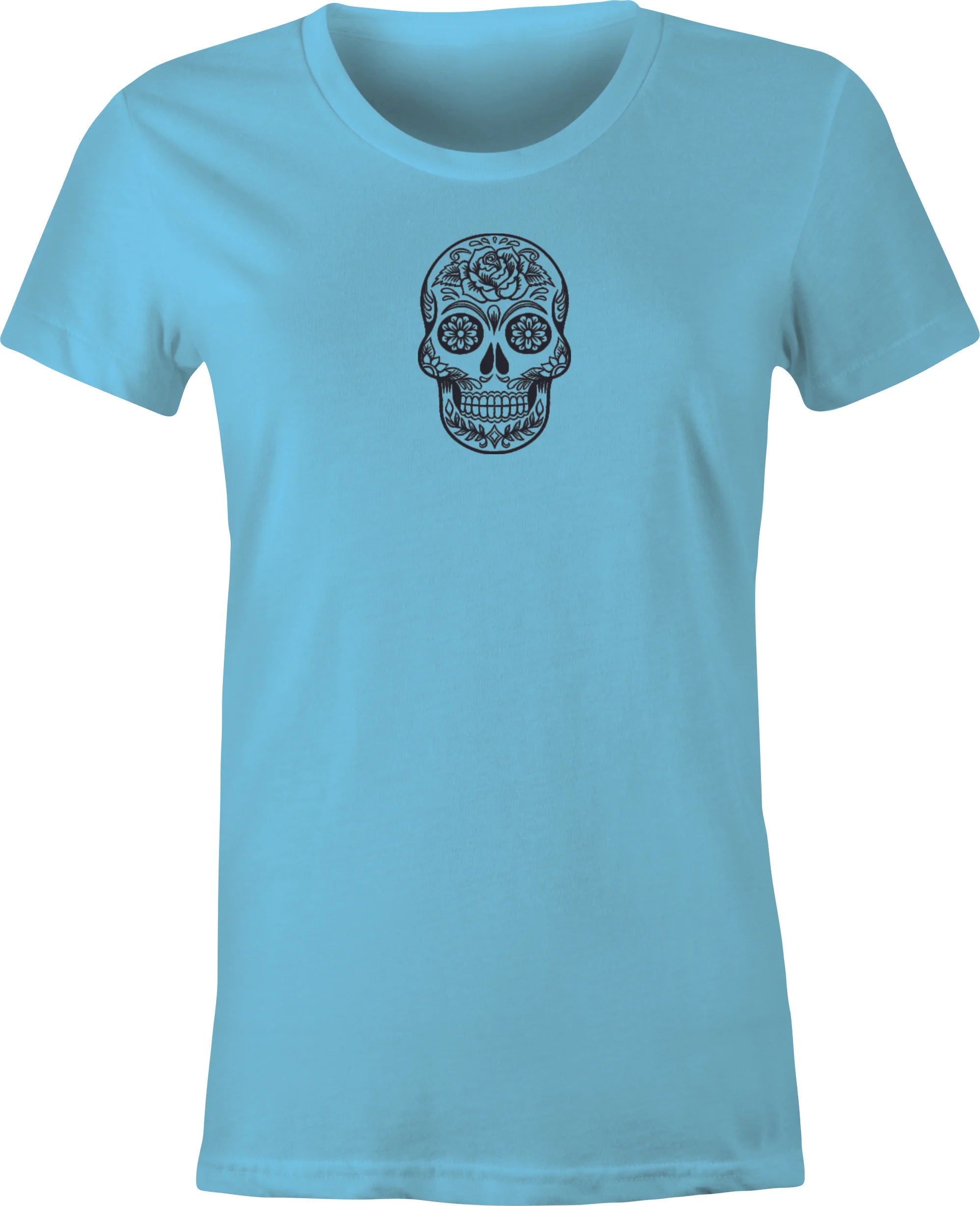Sugar Skull #1 Mexican Folk Art printed on Women's T shirt
