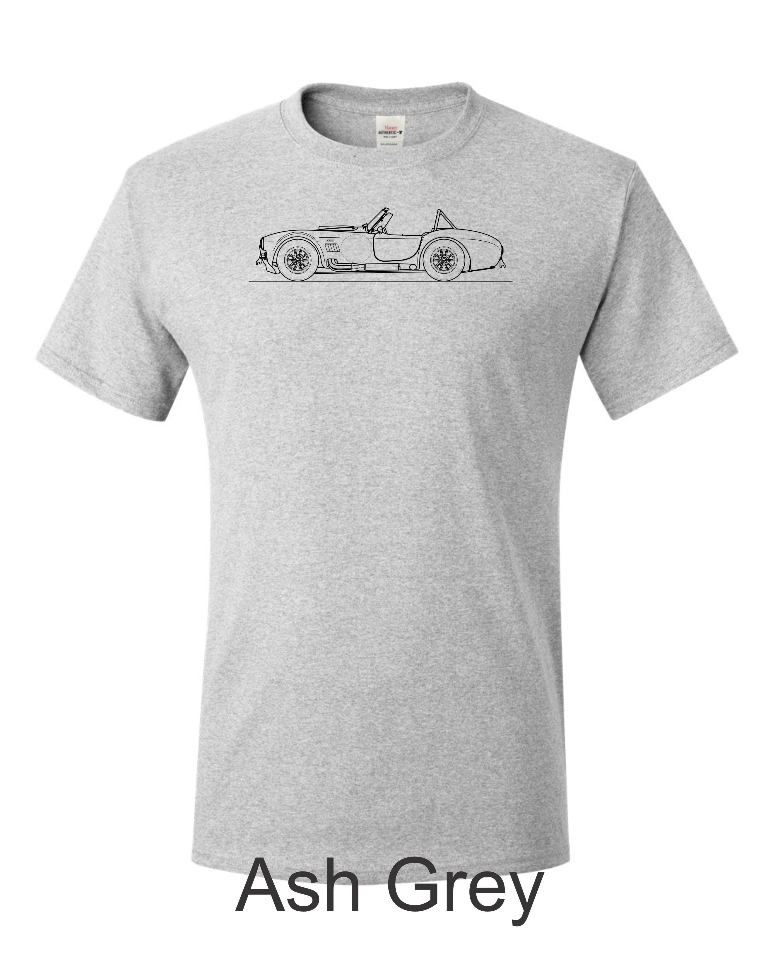 Shelby Cobra Line drawing Printed on mens shirt. Gift for the sports car guy