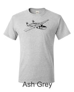 Cessna 337 O-2 Skymaster drawing printed on men's shirt. Free Shipping.