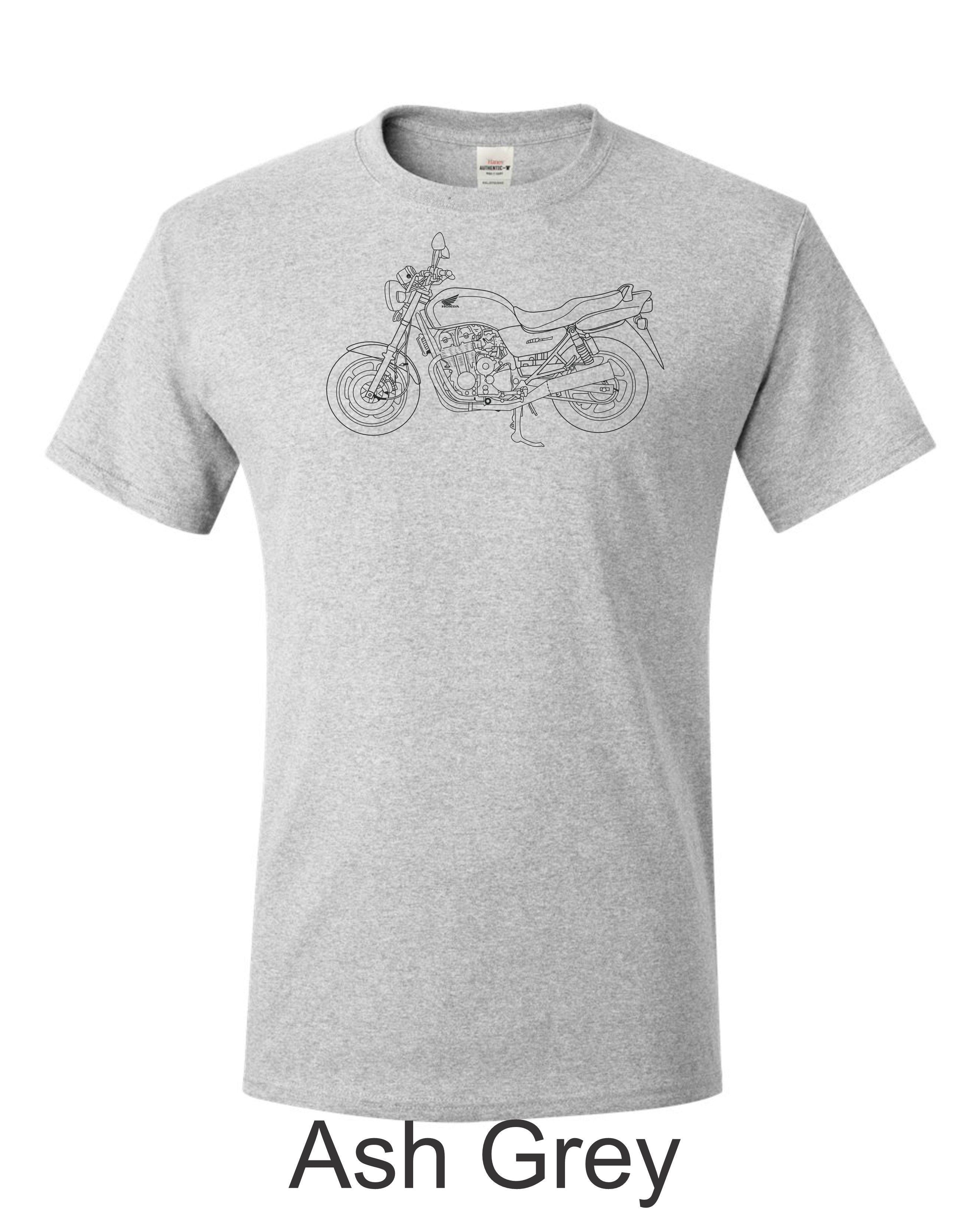 Honda Nighthawk CB series printed on mens shirt. Great gift for the Honda street bike guy.