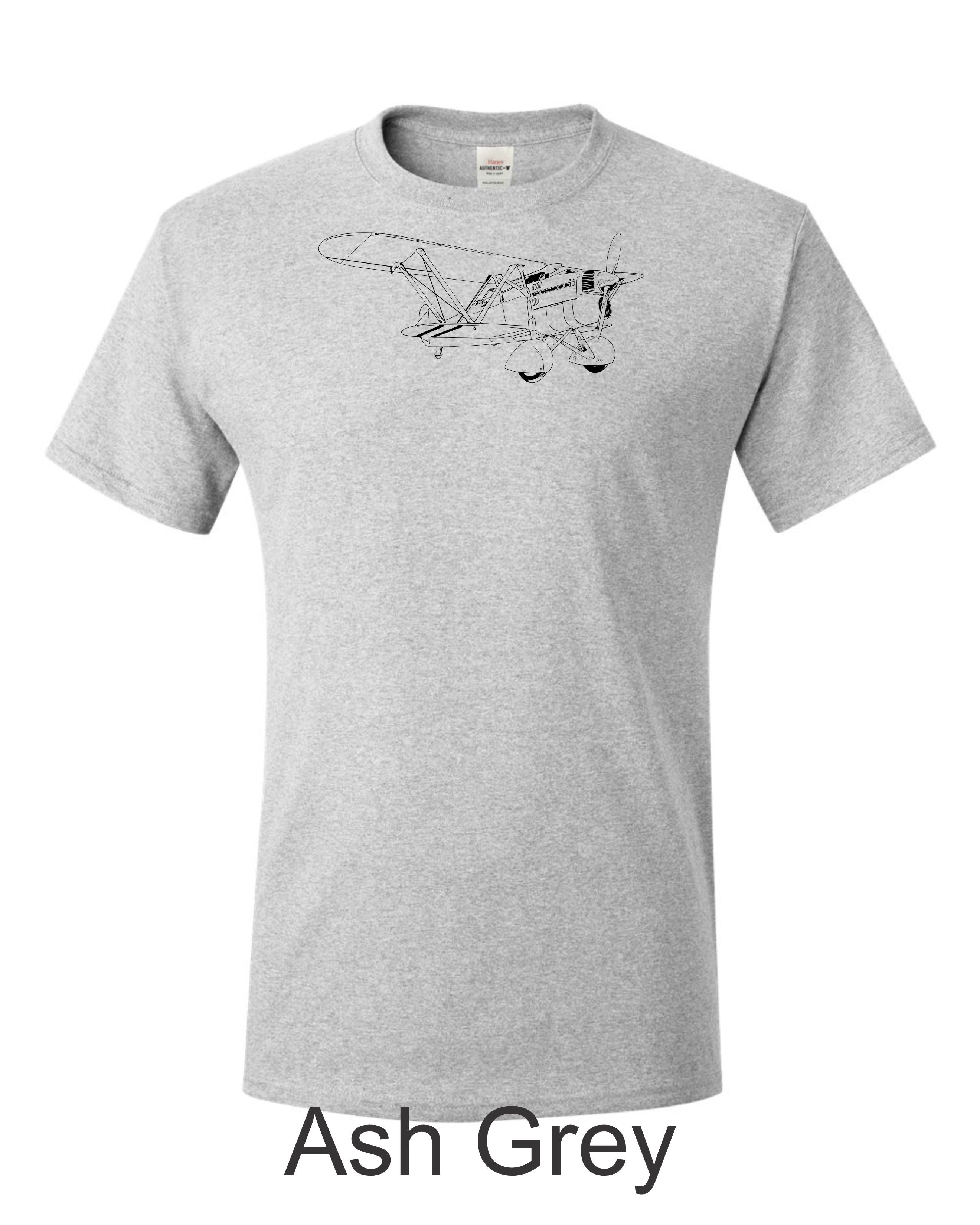 Fiat Cr.32 Biplane fighter. 1930's Italian fighter drawing printed on men's shirt. Free Shipping.
