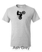 Trials Rider drawing printed on mens shirt.  Gift for Trials Bike rider