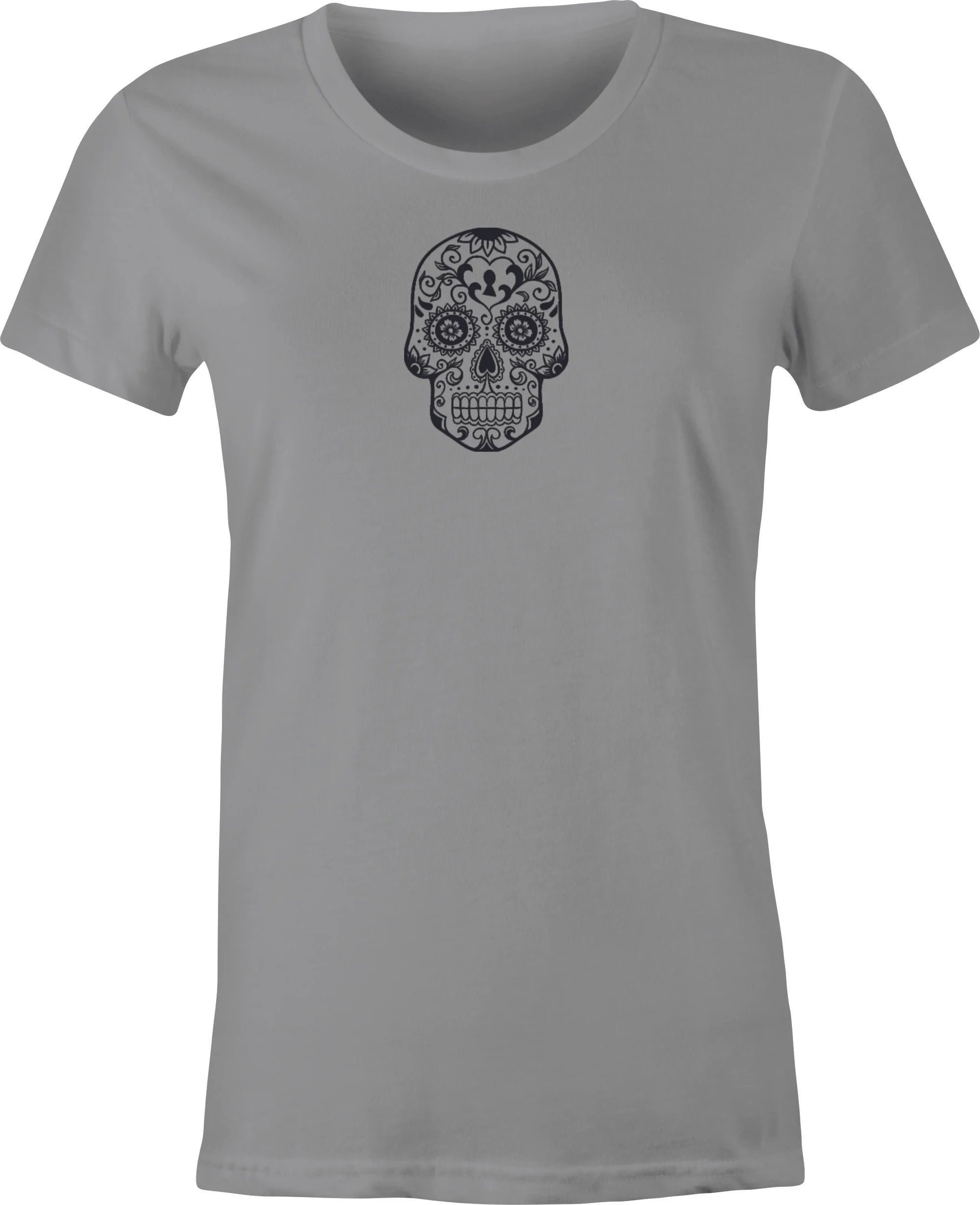 Sugar Skull #4 Mexican Folk Art printed on T shirt