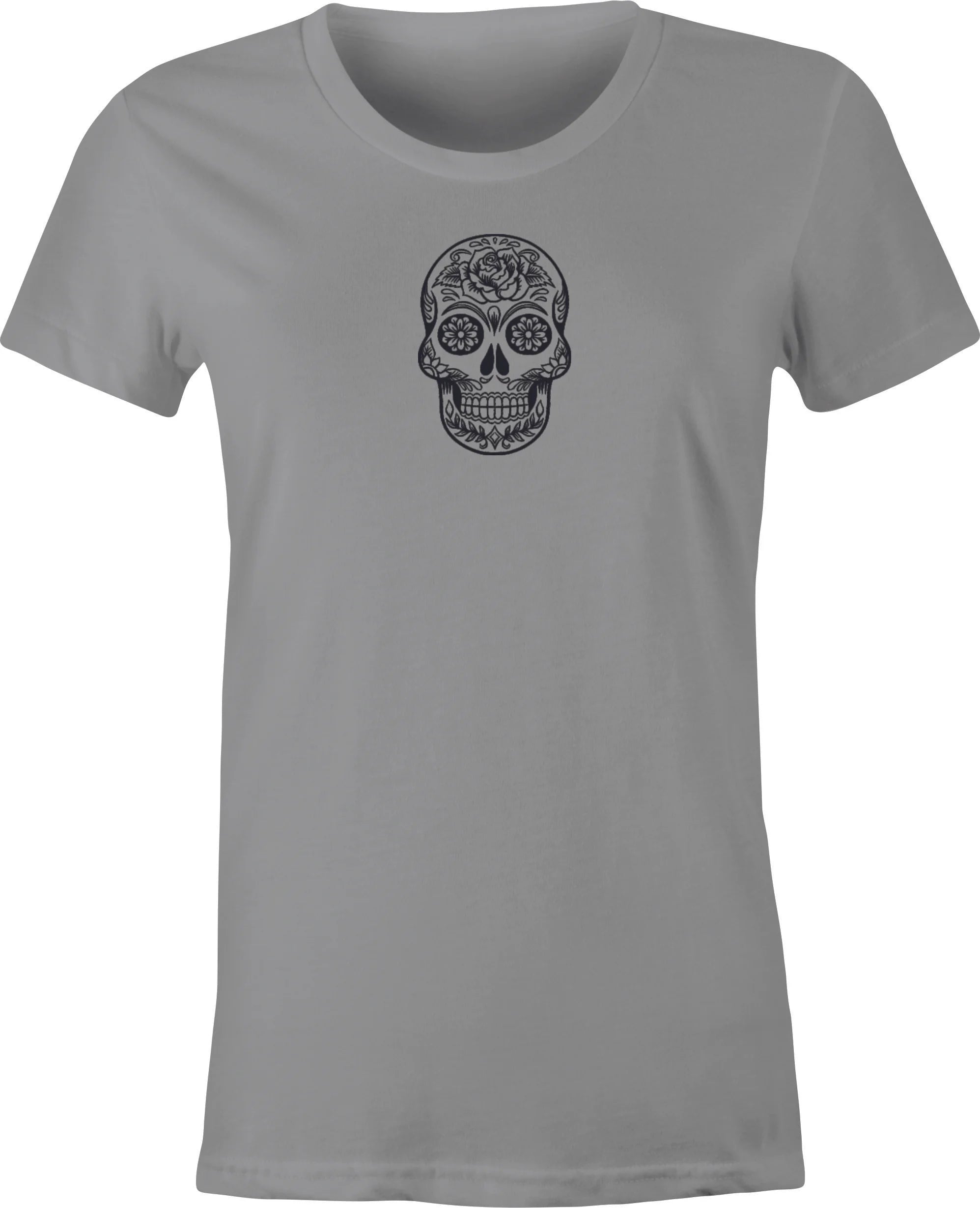 Sugar Skull #1 Mexican Folk Art printed on Women's T shirt