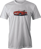 Austin Healey Racer color drawing printed on men's shirt. Free shipping.