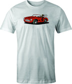 Austin Healey Racer color drawing printed on men's shirt. Free shipping.