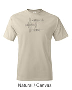 B 25 Mitchell 3 view printed on mens shirt. free shipping.