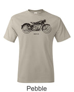 BMW R 50 motorcycle Drawing printed on mens shirt. Great gift for the motorcycle Guy.