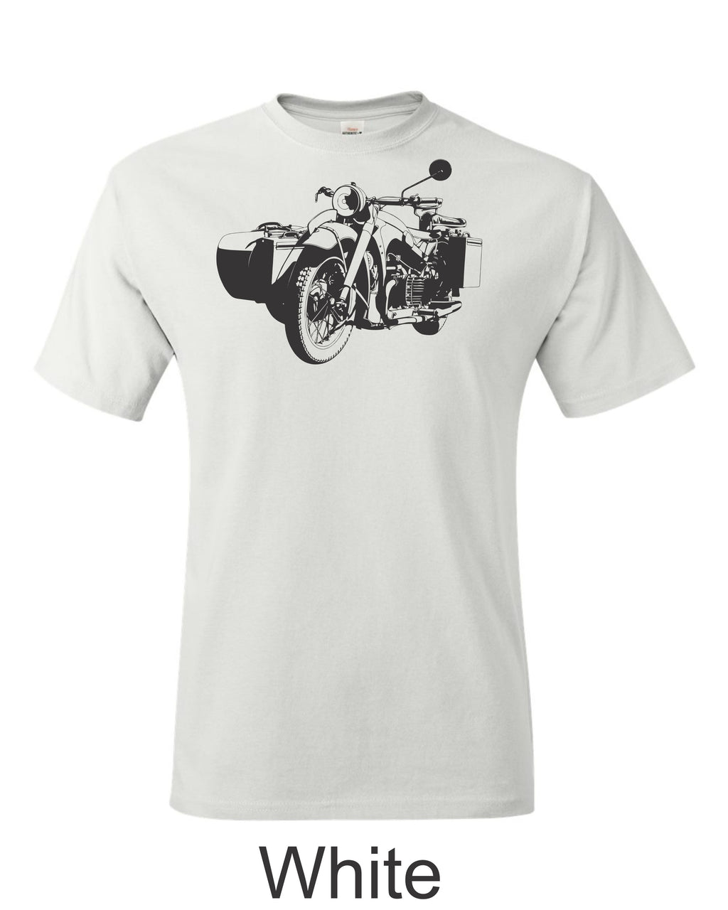 BMW R 75 Sidecar Motorcycle drawing printed on mens shirt. Great gift for the BMW guy.
