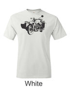 BMW R 75 Sidecar Motorcycle drawing printed on mens shirt. Great gift for the BMW guy.