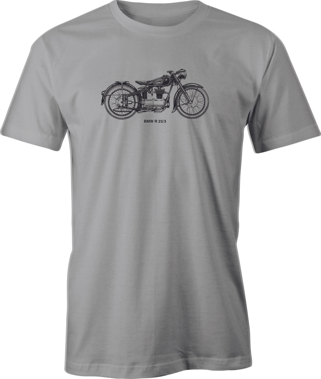 BMW R 23 Line Drawing printed on Men's T shirt.
