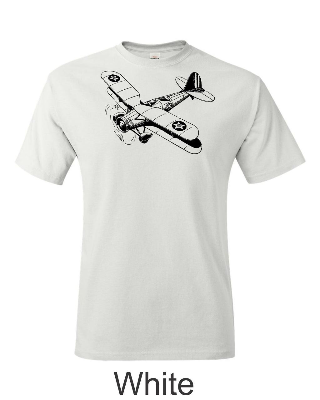 Early Biplane Fighter drawing printed on Men's shirt. Free Shipping