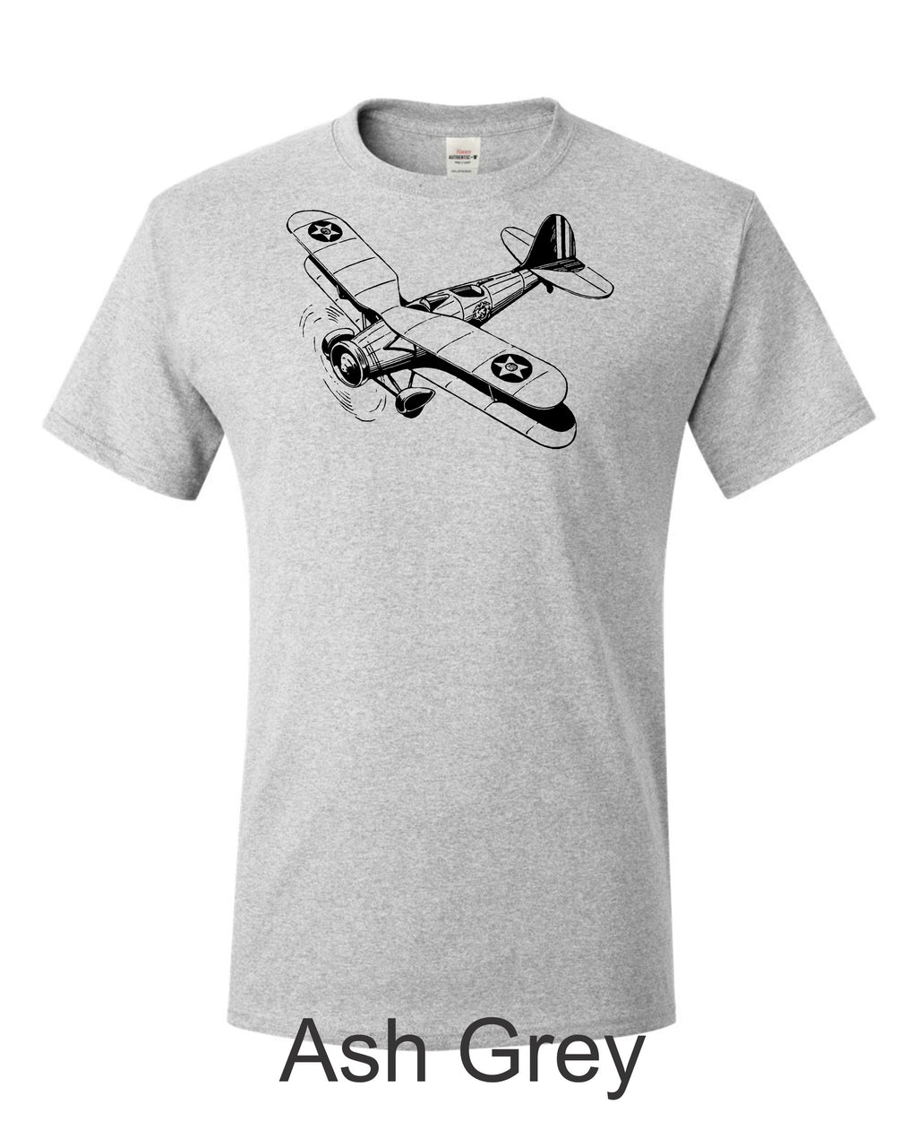 Early Biplane Fighter drawing printed on Men's shirt. Free Shipping