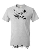 Early Biplane Fighter drawing printed on Men's shirt. Free Shipping
