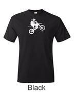 Motocross bike printed on men's shirt.  great for the dirtbike rider.