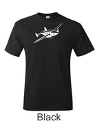 Lockheed Electra drawing printed on men's shirt. Free Shipping. Classic 1930s plane.
