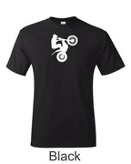 Trials Rider drawing printed on mens shirt.  Gift for Trials Bike rider