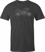Triumph Street Triple T-Shirt: Detailed Motorcycle Line Drawing