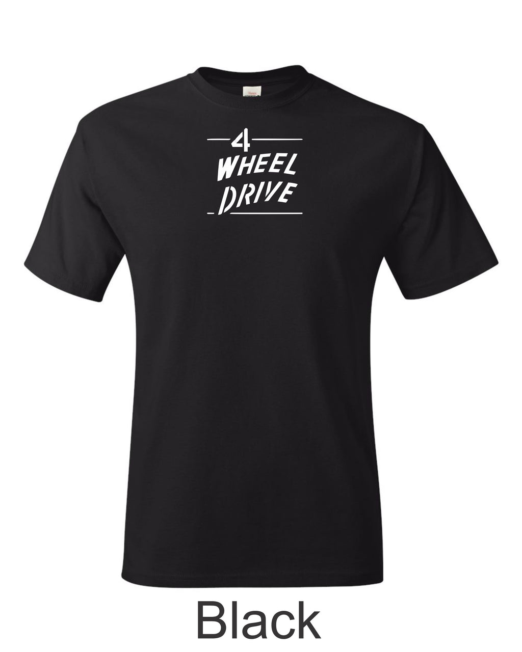 Jeep 70's 4 Wheel drive Emblem printed on mens shirt.