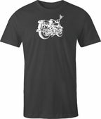 Vintage Bike drawing printed on men's shirt.