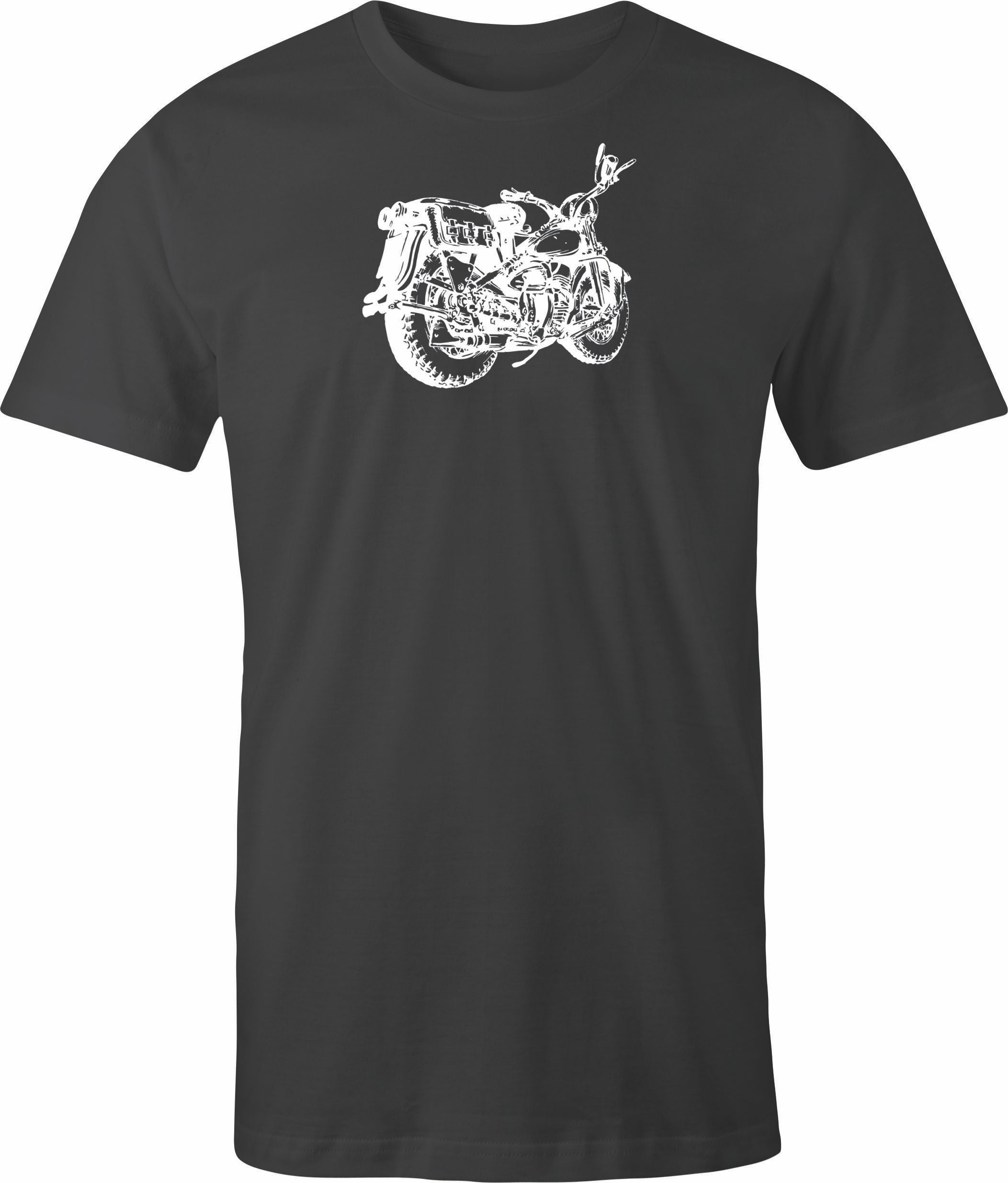 Vintage Bike drawing printed on men's shirt.