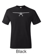 De Havilland Beaver FLoat Plane drawing printed on men's shirt.  Free Shipping.