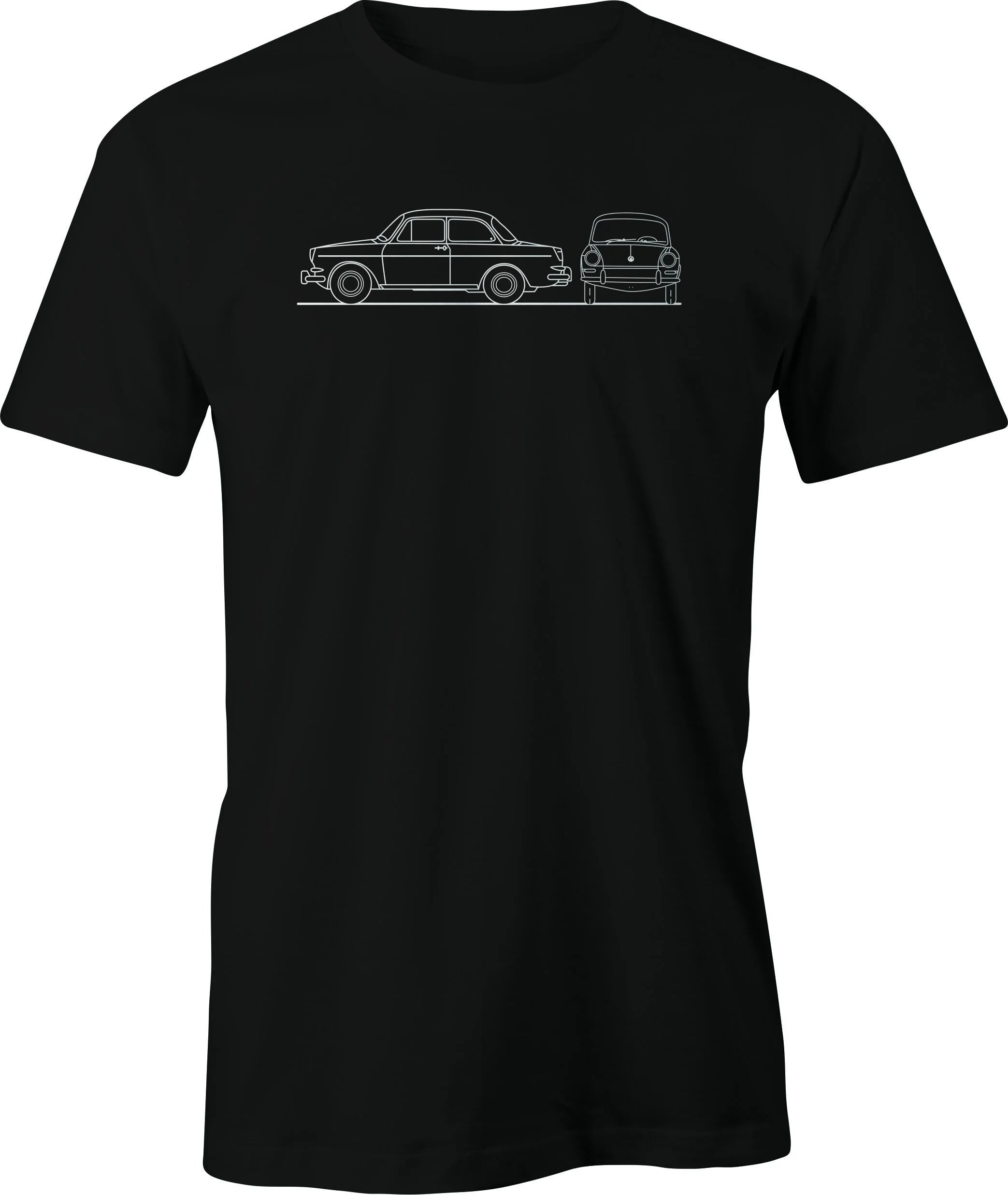 VW Notchback Type 3 drawing Printed on Men's shirt.  Free Shipping.
