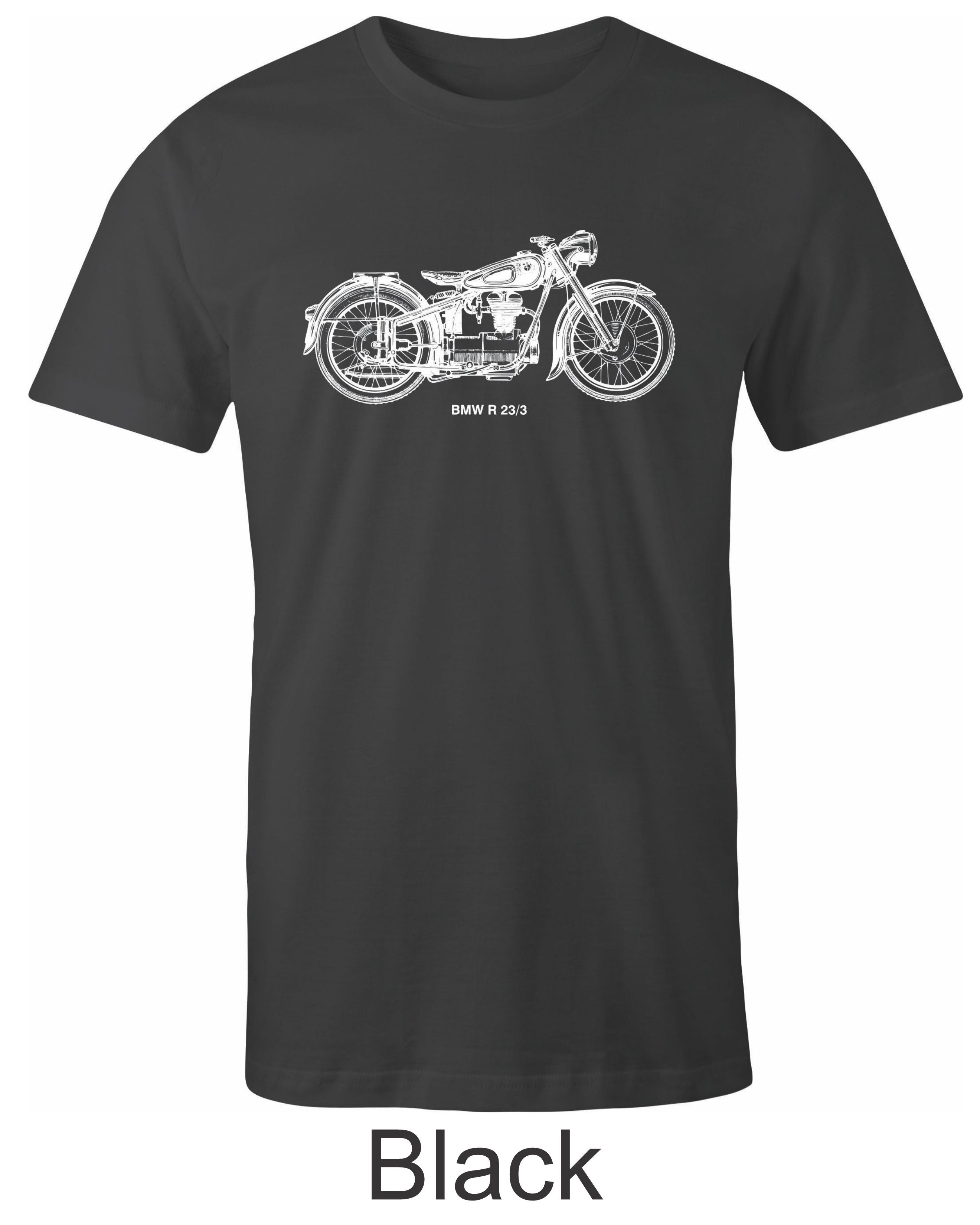 BMW R 23 motorcycle printed on mens shirt. Vintage BMW gift.