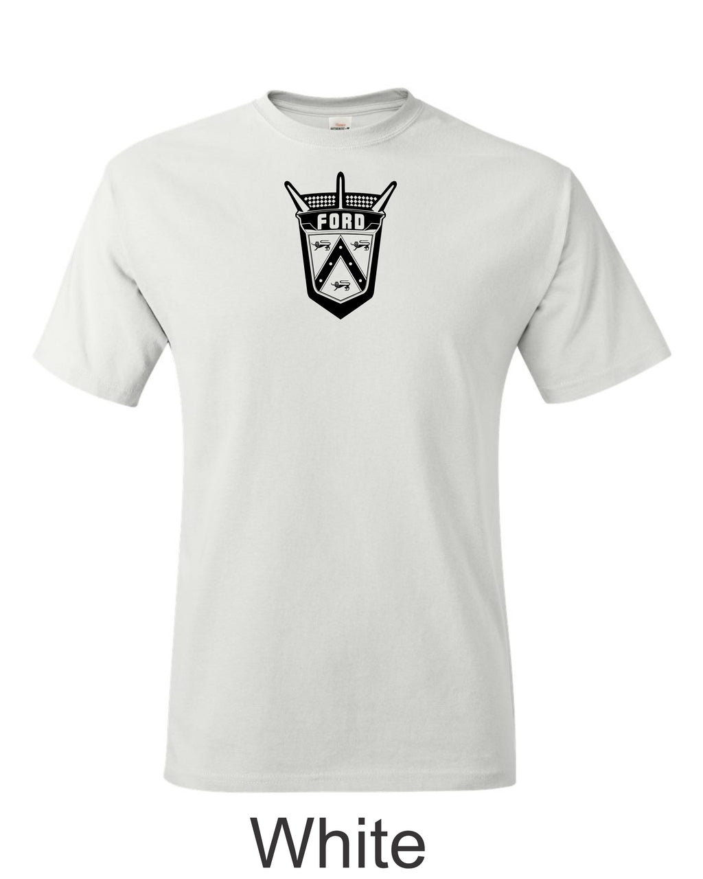 1950" Ford Emblem printed on men's shirt.  Great gift for the classic Ford guy