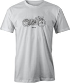 BMW R 32 line Drawing printed on men's T shirt