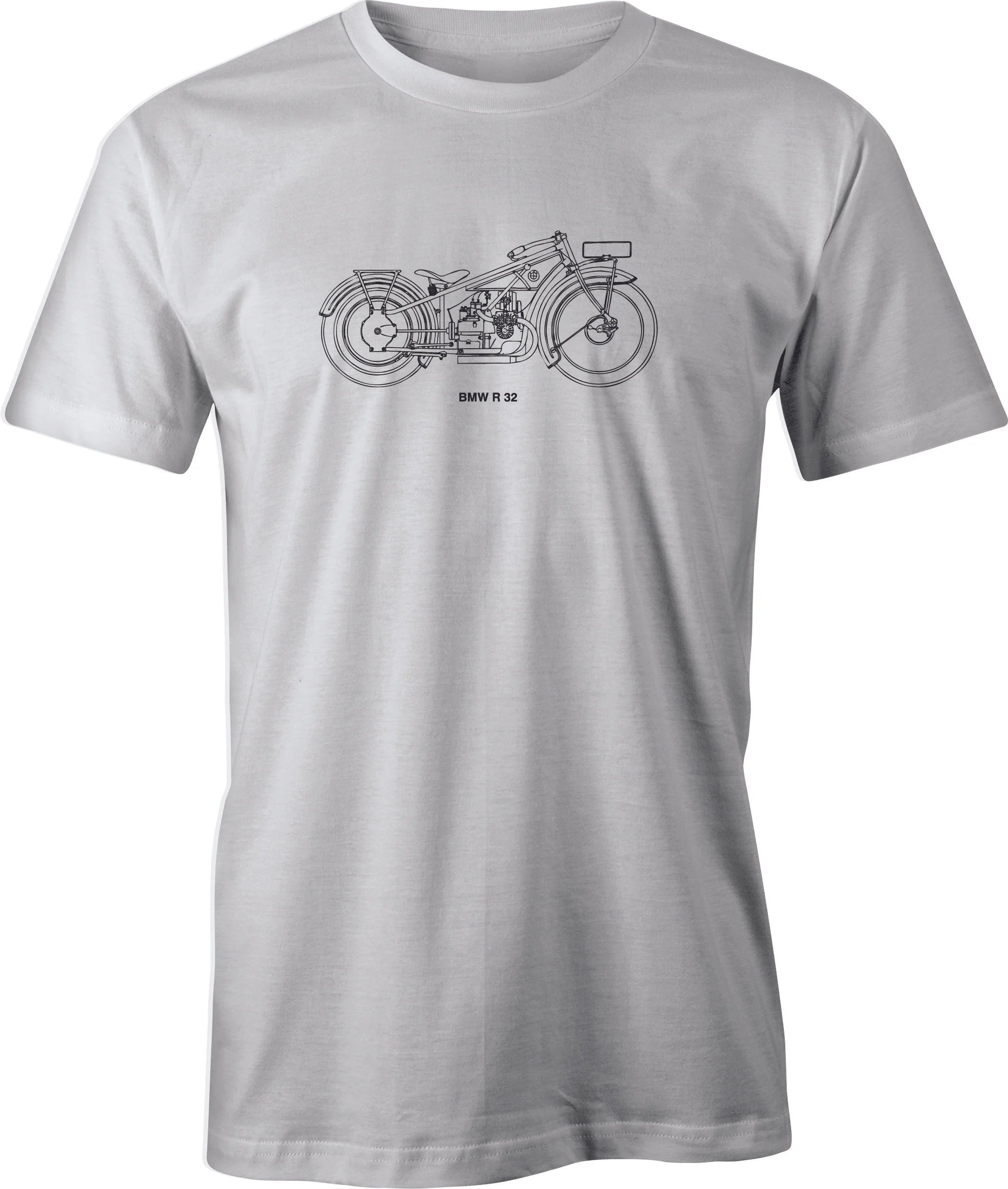 BMW R 32 line Drawing printed on men's T shirt