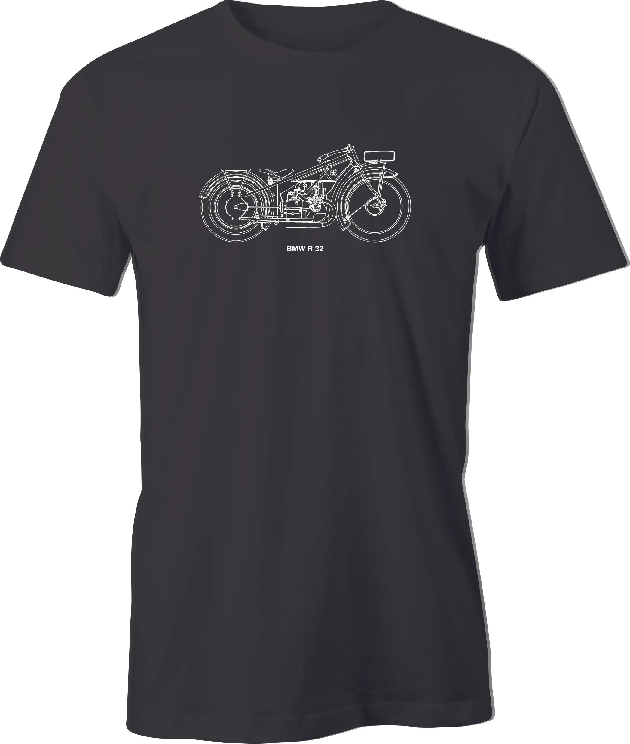 BMW R 32 line Drawing printed on men's T shirt