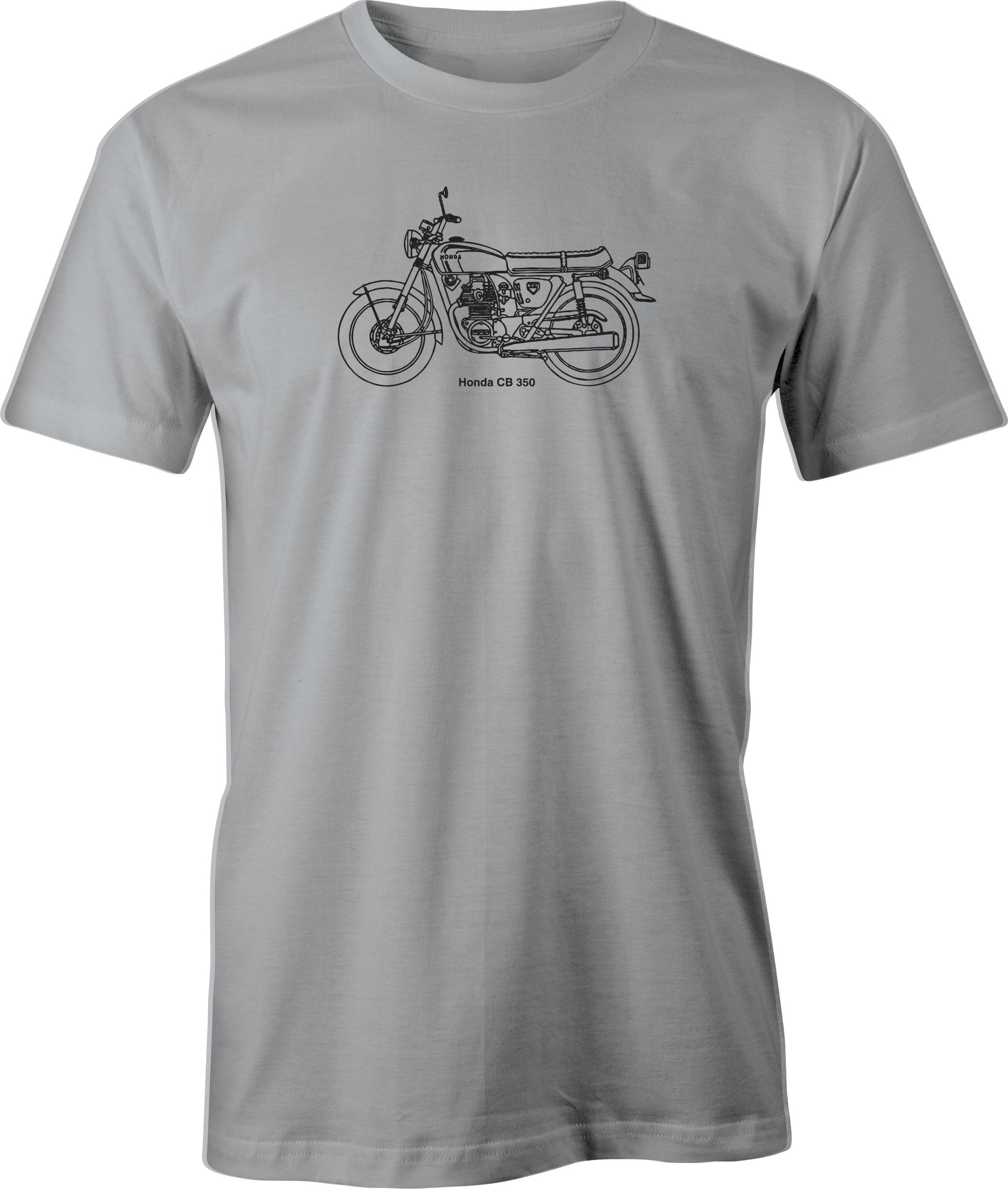 Honda CB 350 Motorcycle Drawing printed on Men's T shirt. Vintage Honda.  Free Shipping