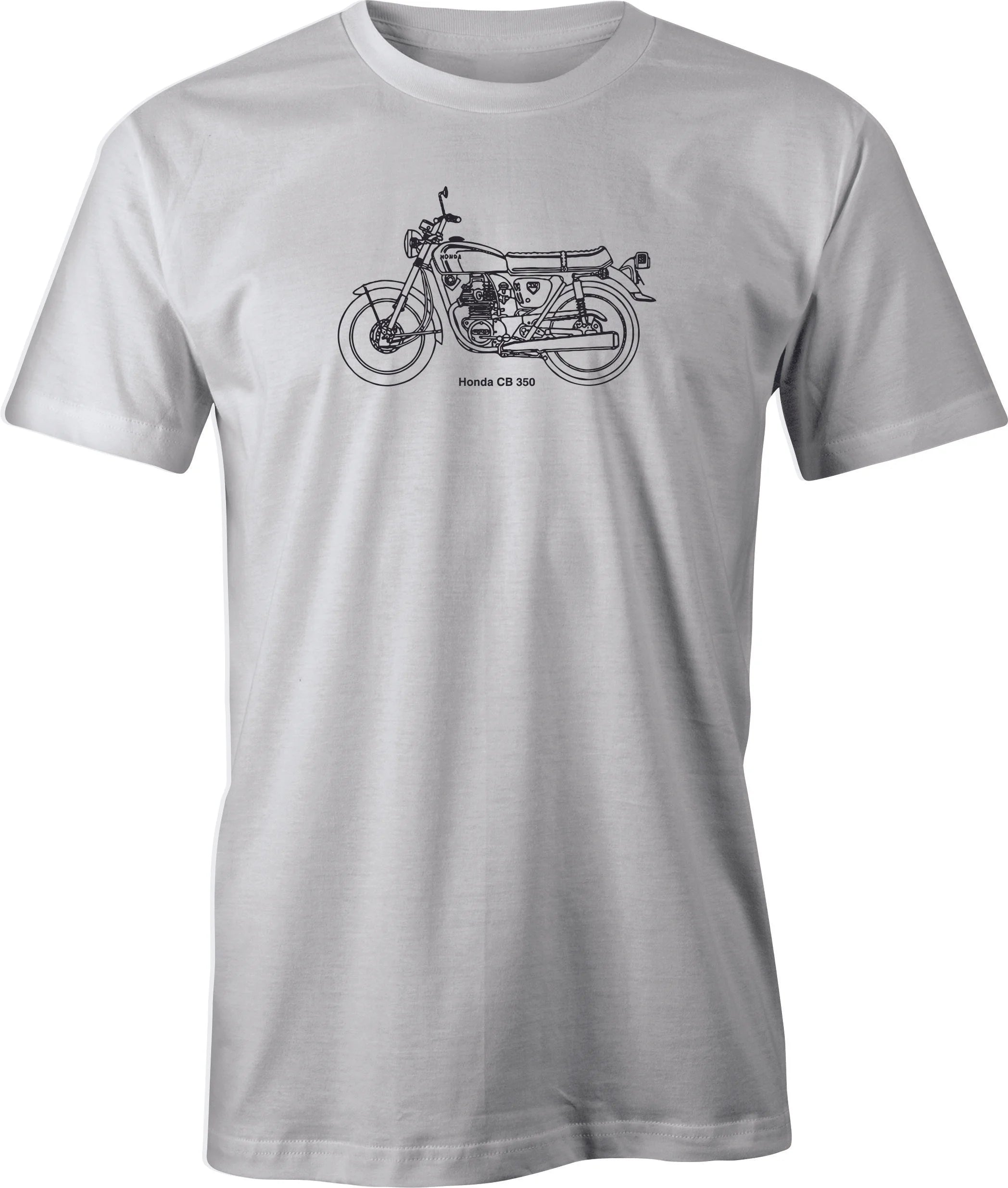 Honda CB 350 Motorcycle Drawing printed on Men's T shirt. Vintage Honda.  Free Shipping