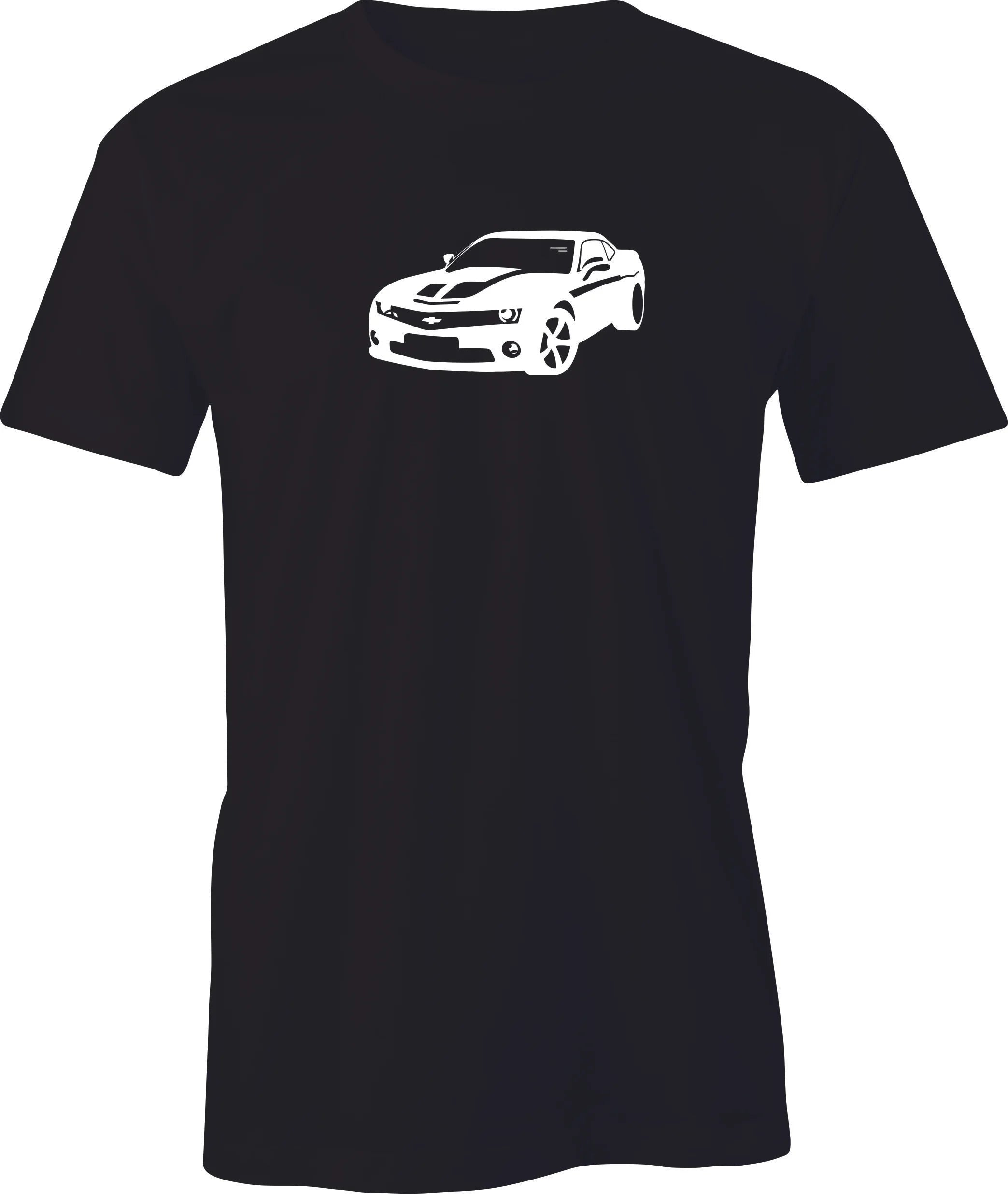 Late Model Camero Drawing printed on Men's T shirt. Free Shipping.