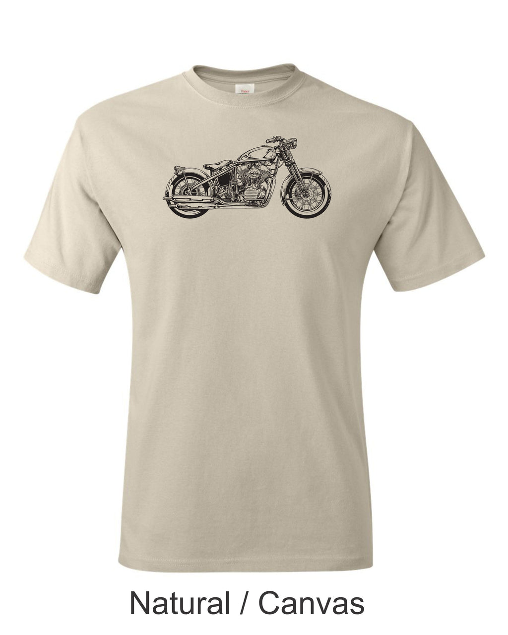 Harley with Springer forks printed on men's shirt. Classic Harley gift.