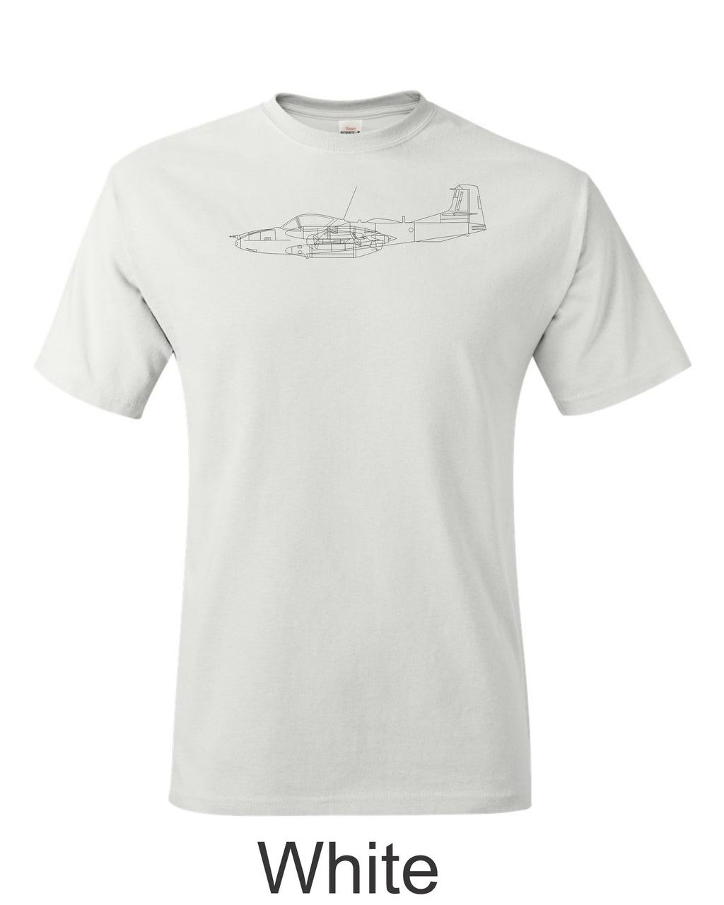 Cessna A37 Dragonfly drawing printed on men's shirt. Free Shipping.
