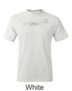 Cessna A37 Dragonfly drawing printed on men's shirt. Free Shipping.